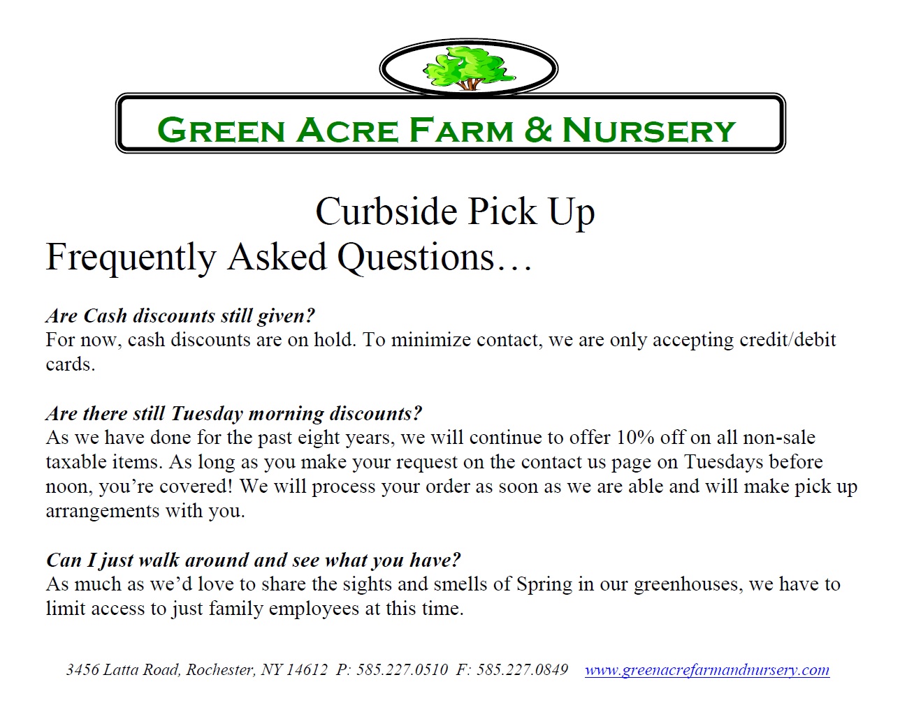 Events Green Acre Farm and Nursery