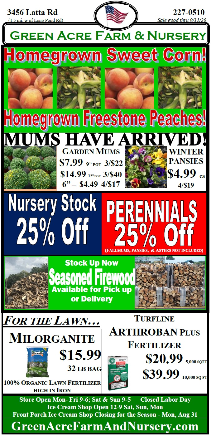 Weekly Ad Green Acre Farm and Nursery